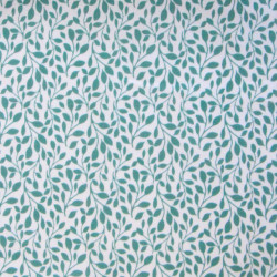 Gots Printed Cotton LISEO White / Emerald